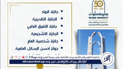 جامعة حلوان تعلن أسماء الفائزين بجوائز الجامعة للعام 2024/2025