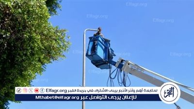 رفع كفاءة الإنارة بكوبري قناطر أسيوط الجديدة 