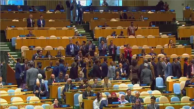 عاجل| بالفيديو.. انسحاب منسق للوفود في الأمم المتحدة احتجاجًا على كلمة نتنياهو ورسالة فلسطينية تكشف خلفيات الخطوة