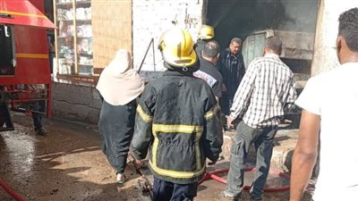 السيطره على على حريق نشب بأحد المخابز بمدينة الشهداء التابعة لمحافظة المنوفية