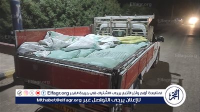 ضبط سيارة طن دقيق مدعم قبل تهريبها للسوق السوداء في إهناسيا ببني سويف