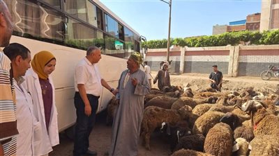 علاج 2400 رأس ماشية و294 طائرًا في قافلة بيطرية بمركز طنطا