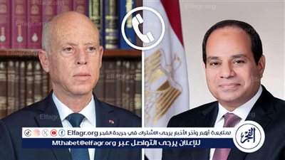 عاجل- الرئيس السيسي يتلقى اتصالًا من نظيره التونسي قيس سعيّد للتهنئة بانتصارات أكتوبر وبحث الأوضاع الإقليمية