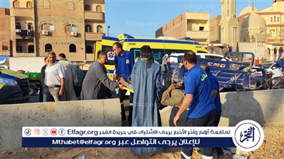 إصابة شخصان إثر حادث تصادم بين تروسكلان وسيارة ربع نقل بمنفلوط فى أسيوط 