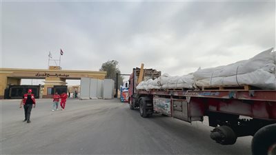 الهلال الأحمر المصري يُطلق قافلة «زاد العزة» الـ 67 حاملة نحو 9 آلاف طن من المساعدات الإنسانية إلى غزة