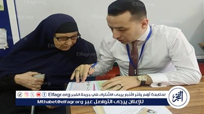  قبل إغلاق باب التصويت بدقائق.....سيدة تسعينية تشارك في التصويت بميت عنتر بالدقهلية