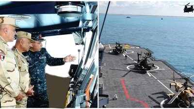 وزير الدفاع والإنتاج الحربى يشهد تنفيذ المرحلة الرئيسية للتدريب المشترك 