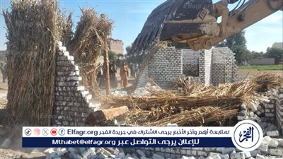 استرداد 97 فدان و1008 متر مربع من أملاك الدولة خلال إزالة 24 حالة تعدي فى أسيوط 