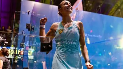 نجمة وادى دجلة هانيا الحمامي تتأهل إلى نصف نهائي بطولة ميلووكي هونج كونج للإسكواش 