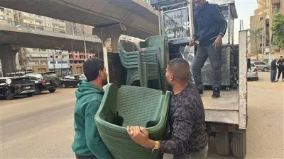 إزالة تعديات المقاهي والباعة بالمريوطية ورفع 700 إشغال