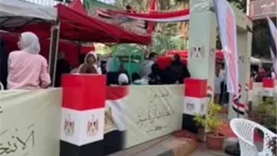 طابور طويل من الناخبين في مدرسة جمال عبد الناصر بالدقي للإدلاء بأصواتهم