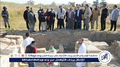 محافظ بني سويف يتفقد أعمال ترميم معبد بطليموس الثاني بمنطقة آثار جبل النور