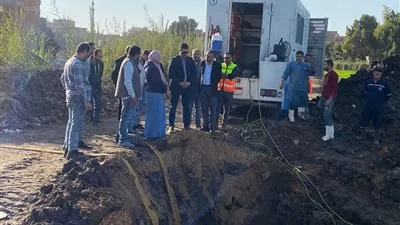 رئيس مياه القليوبية يتابع إصلاح عطل مفاجئ بخط المياه الرئيسي المغذي لمركز ومدينة قليوب