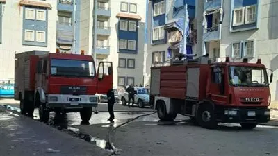 وقوع مصابين في حريق بعقار سكني بحي الفيروز ببورسعيد