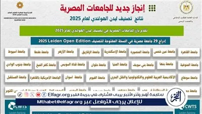 جامعة أسيوط الـ17 عربيًا متقدمة 12 مركزا والرابع محليًا في التصنيف العربي للجامعات 2025
