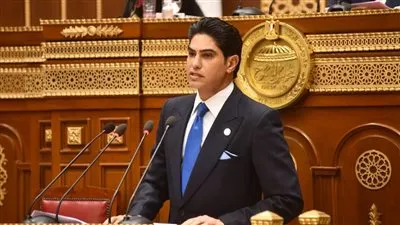 النائب أحمد أبو هشيمة يستعرض أمام مجلس الشيوخ تقرير «الشئون المالية» بشأن تعديلات قانون الضريبة العقارية