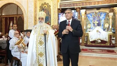 محافظ الجيزة يزور مطرانية الجيزة للأقباط الأرثوذكس للتهنئة بعيد الميلاد المجيد