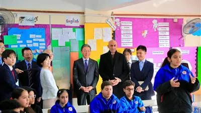 وزير التعليم يصطحب وفدا من البرلمان الياباني في زيارة للمدرسة المصرية اليابانية بمدينة العبور 