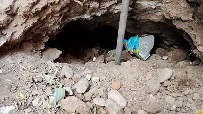 هبوط ارضي فى بي العرب وتدخل عاجل من مجلس مدينة الباجور بالمنوفية