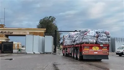 وسط موجة أمطار غزيرة.. متطوعو الهلال الأحمر المصري يسيرون قافلة «زاد العزة» 116 إلى غزة محملة بأكثر من 211 ألف سلة غذائية و25 ألف بطانية