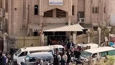 تشييع جثامين الأشقاء الخمسة ضحايا تسرب الغاز من مسجد عمر بن الخطاب بمدينة بنها