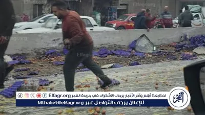 إنقلاب سيارة محملة بالبيض بـ 