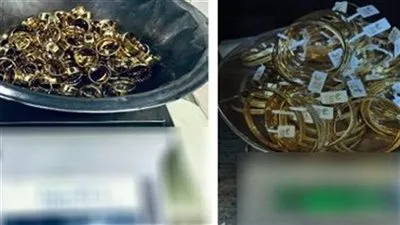 ضبط 4 كيلو ذهب وفضة بدمغات 