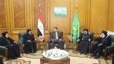 وفد مطرانيات الكنيسة القبطية الأرثوذكسية يهنئ محافظ القليوبية بتوليه مهام منصبه الجديد