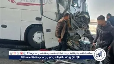 إصابة 7 أشخاص في حادث تصادم أتوبيس وسيارة نصف نقل بالطريق الصحراوي الشرقي بالمنيا