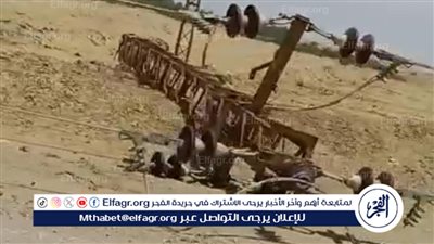 سقوط أعمدة ضغط عالى بطريق فانوس الصحراوي في الفيوم