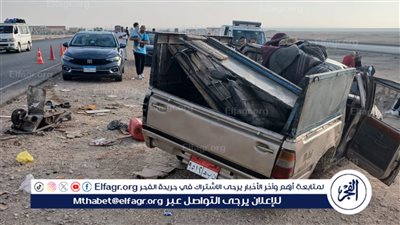 إصابة 6 أشخاص في انقلاب ربع نقل بطريق الجيش بالمنيا